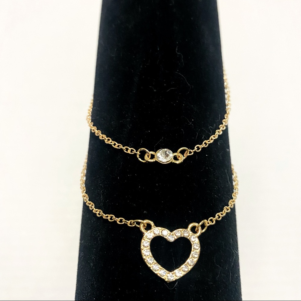 Gold heart and Diamond necklace